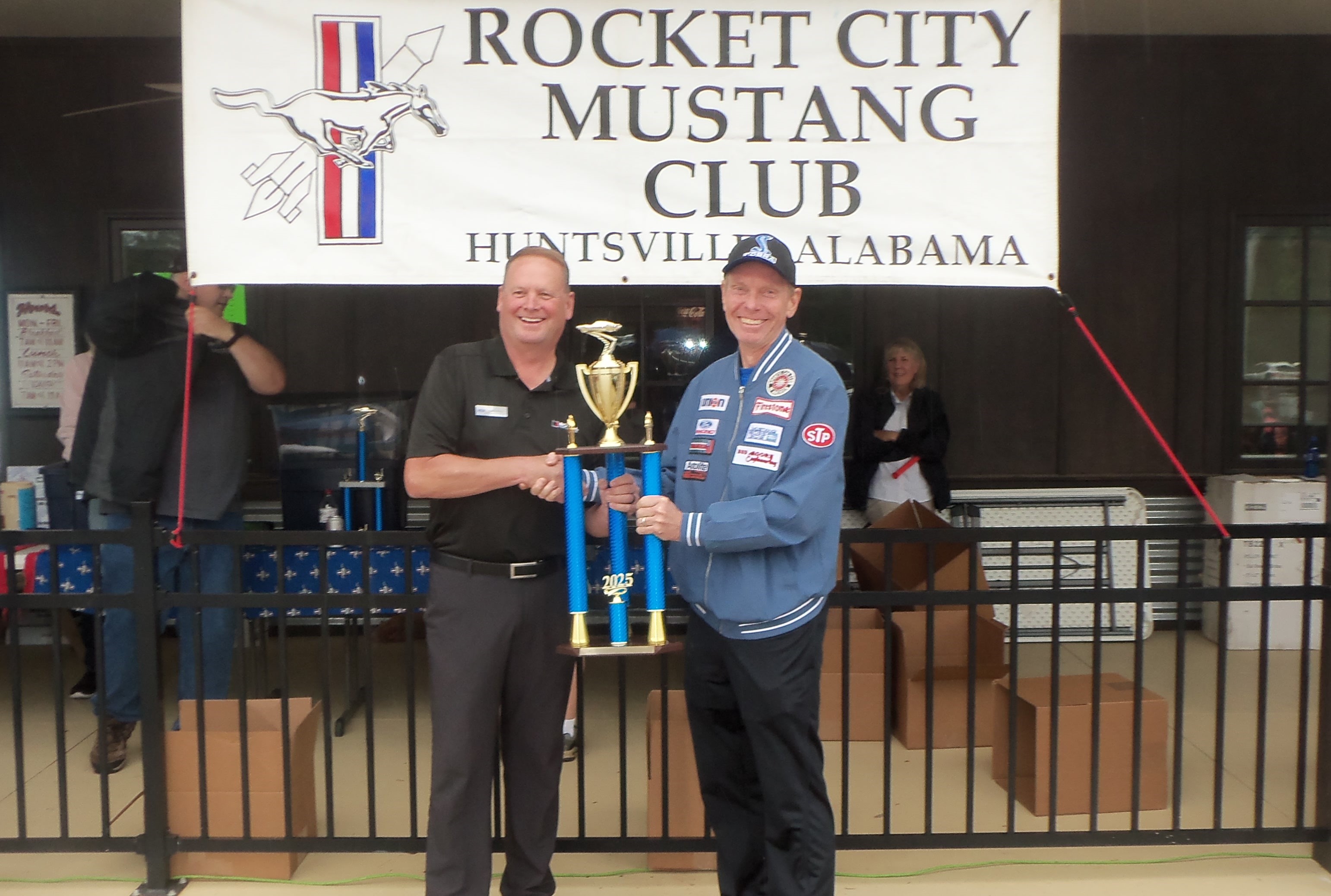 The winner of the Woody Anderson Choice trophy presented to Andrew Weirick by Bobby White, General Manager